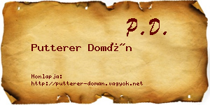 Putterer Domán névjegykártya
